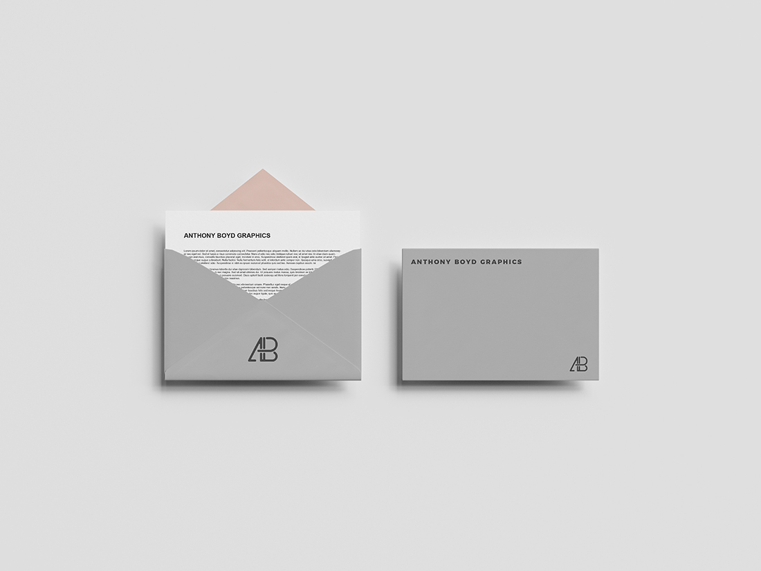 A top view envelope mockup template