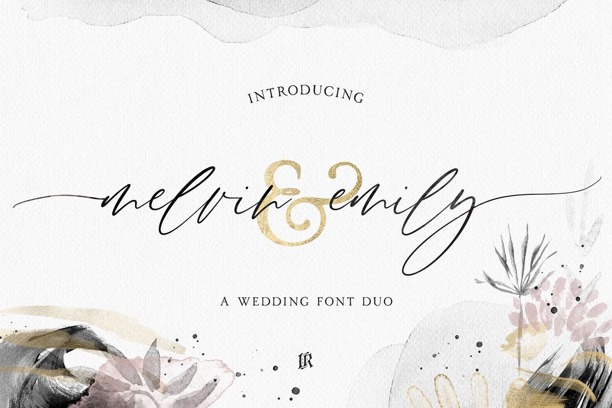 A wedding font duo