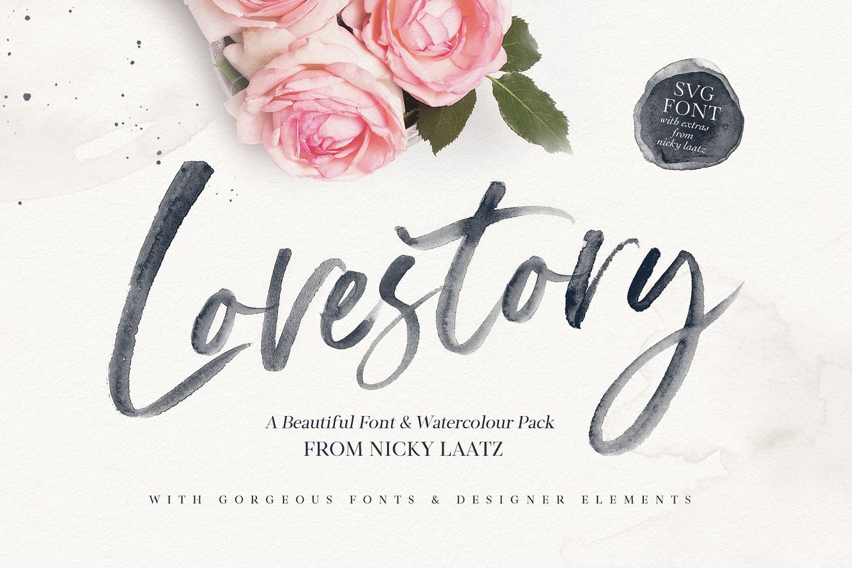 A beautiful font in watercolor style