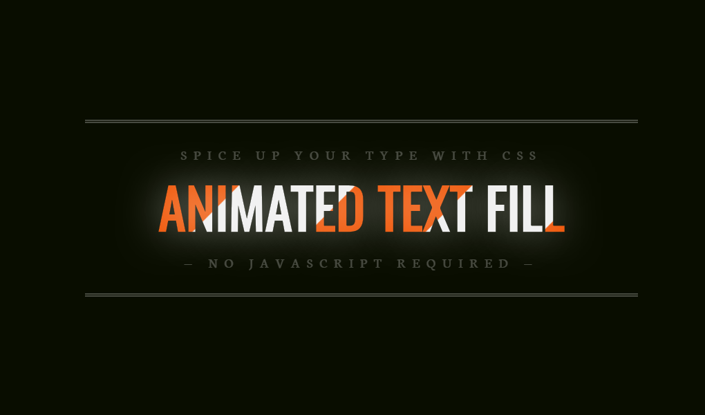 A filled text effect animation
