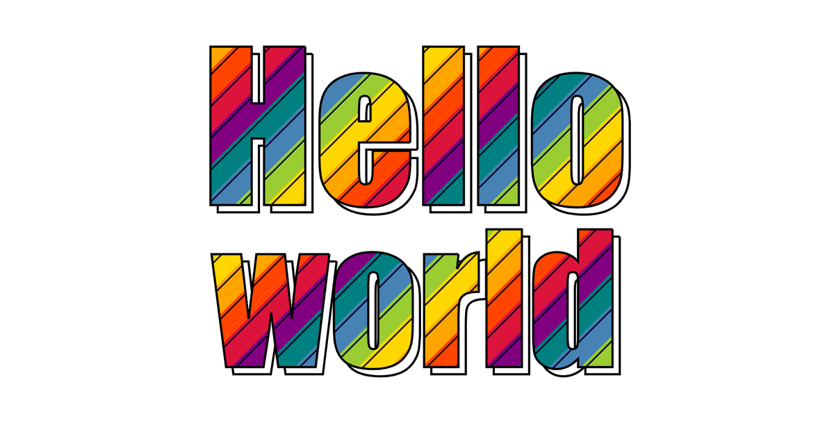 A rainbow animated text