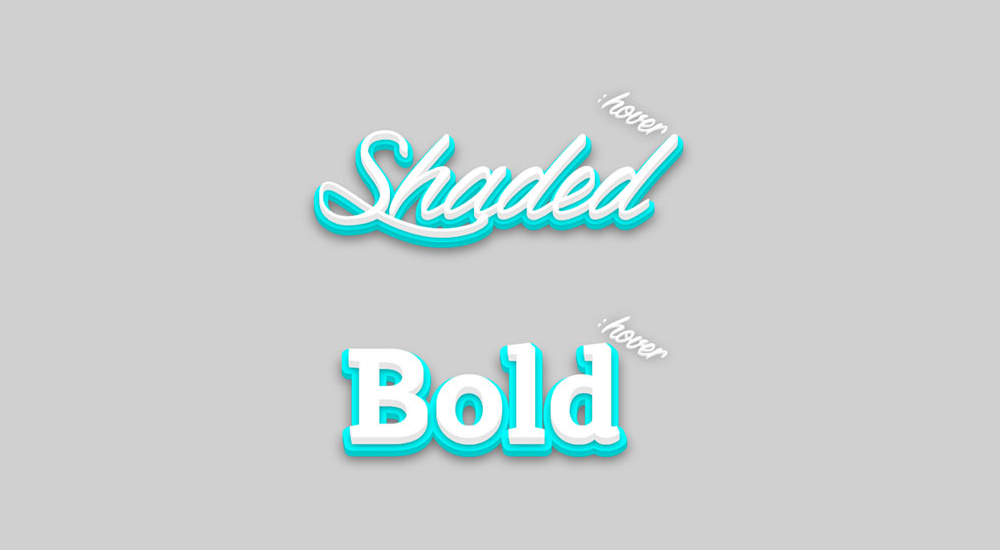 Shaded 3d text effects