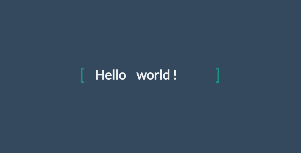Hello world css text animation effect