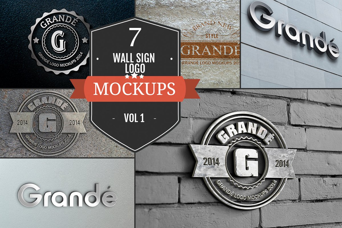 A bunch of sign wal mockup templates