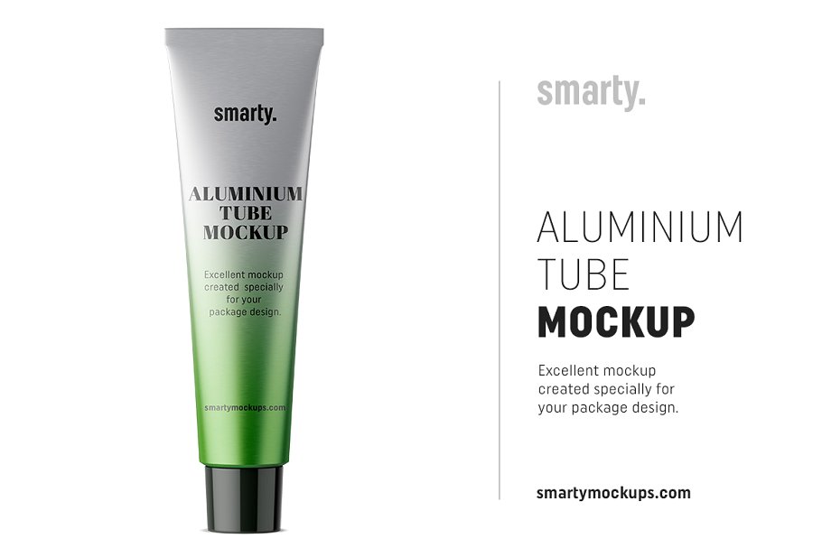 Aluminium tube mockup template