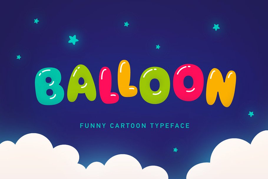 Funny cartoon bubble baloon font