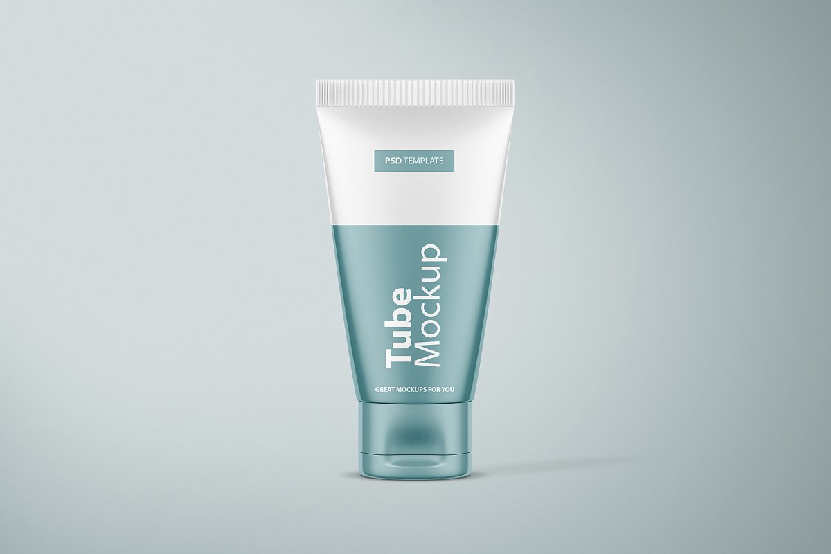 Glossy cosmetic tube mockup template
