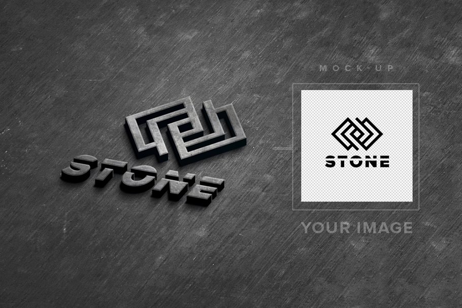 A realistic stole logo mockup