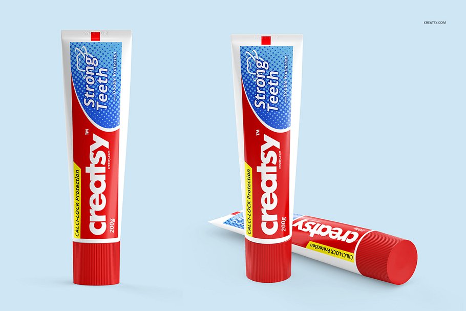 Two different styles toothpaste tube mockups