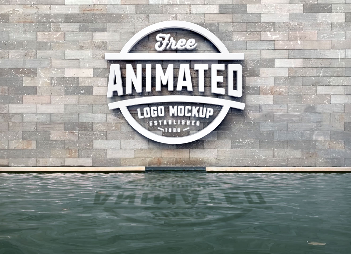 Free animated wall logo mockup