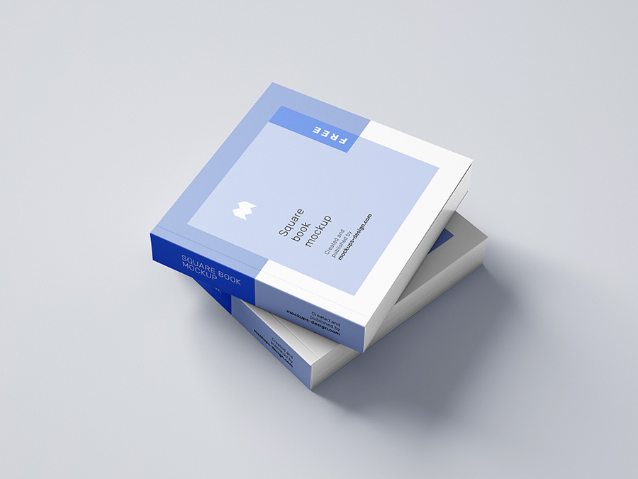 A free sqaure book mockup set