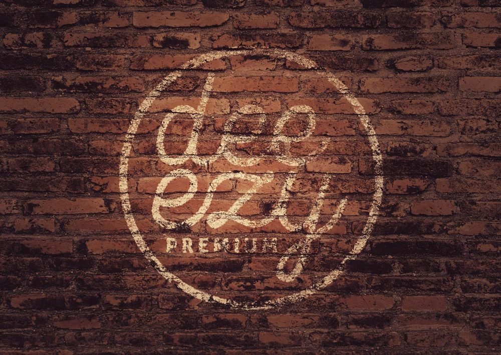 Free vintage brick wall logo mockup