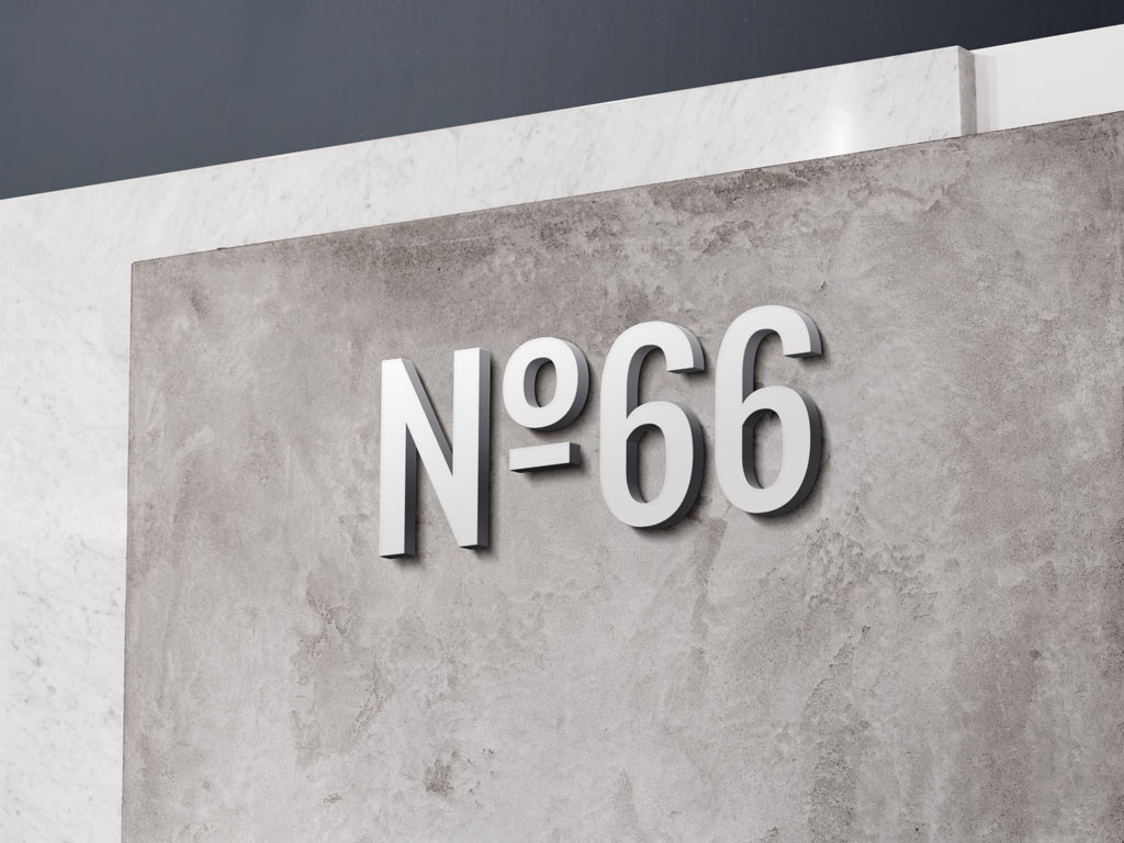 A simply 3d wall logo mockup