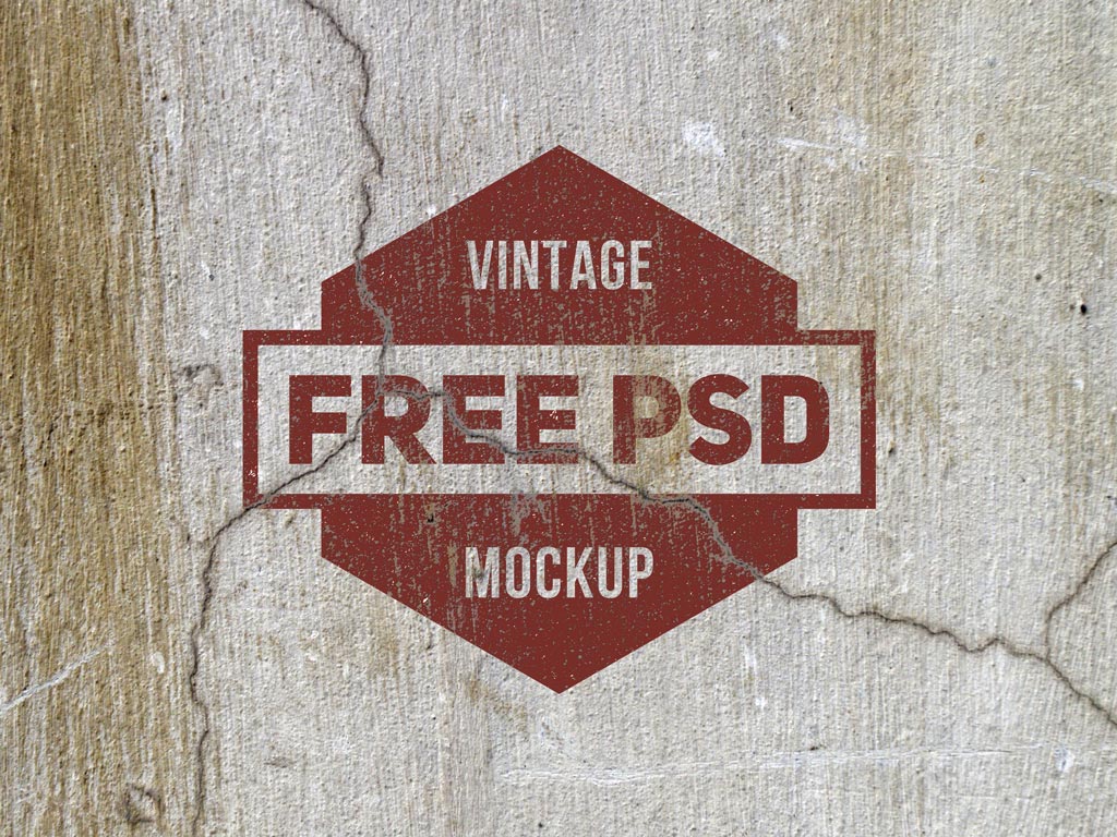 Two free vintage logo wall mockups