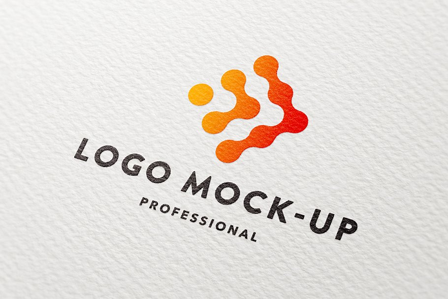 Colorful logo on paper mockup