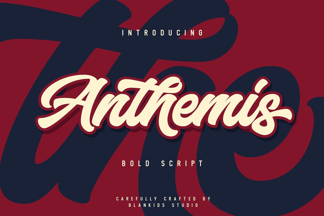 A bold script font