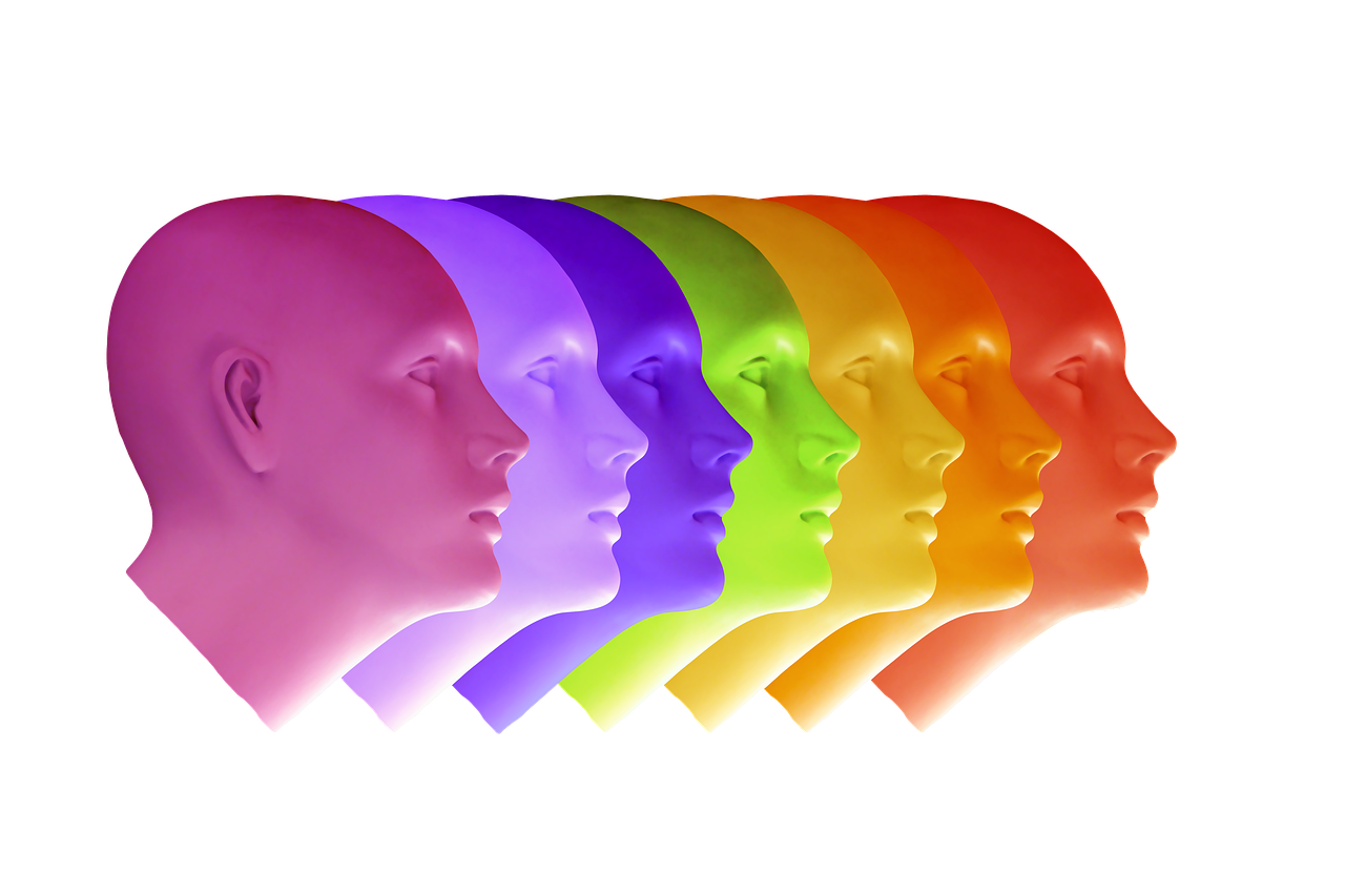 A rainbow man heads image