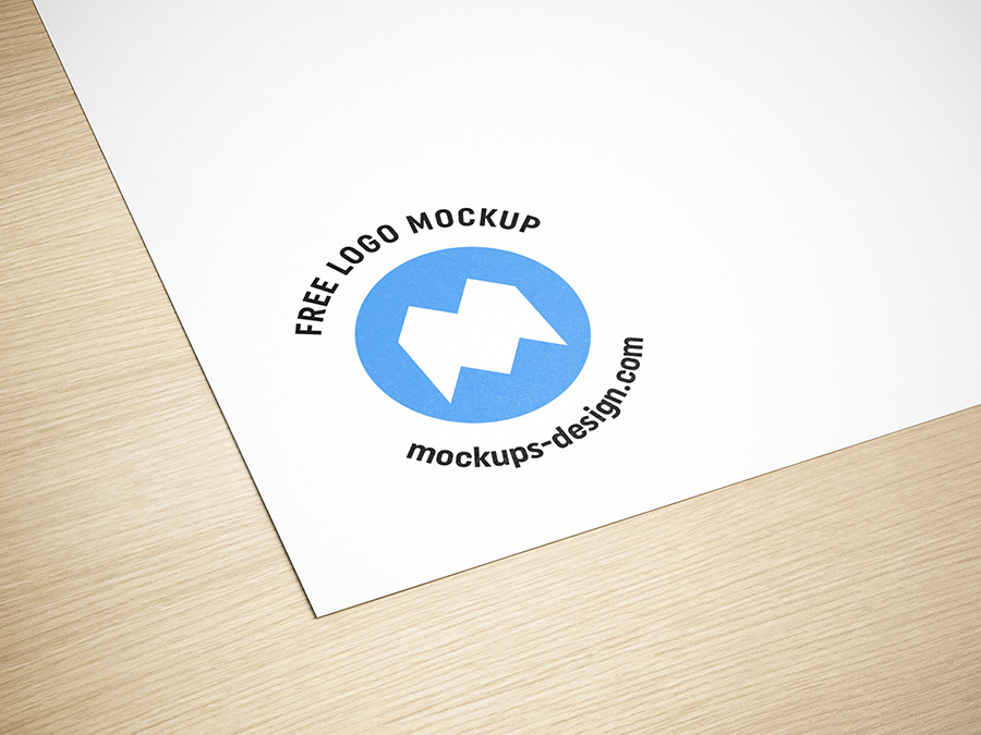 Free logo mockup on white paper