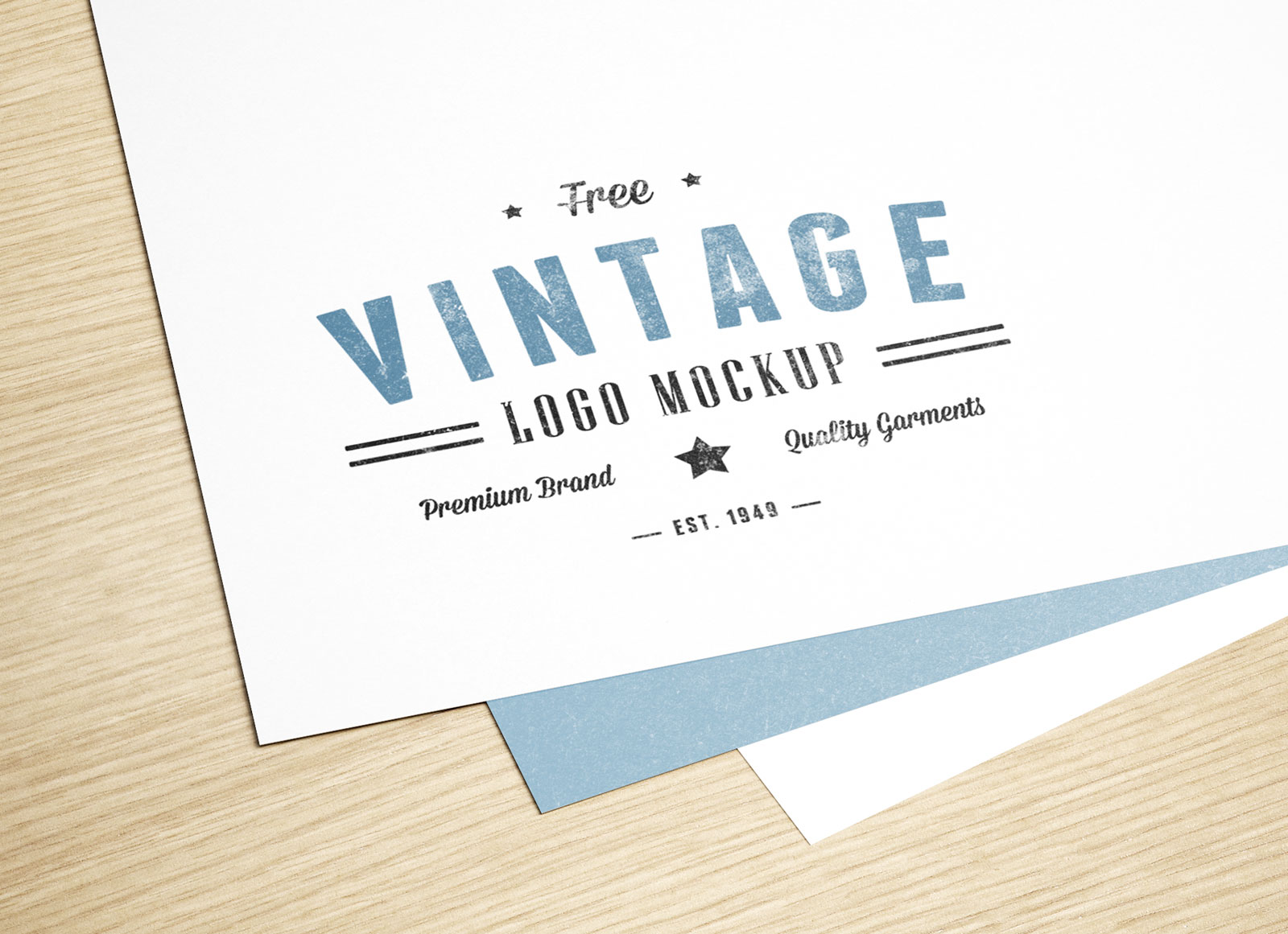 Free vintage logo mockup on paper