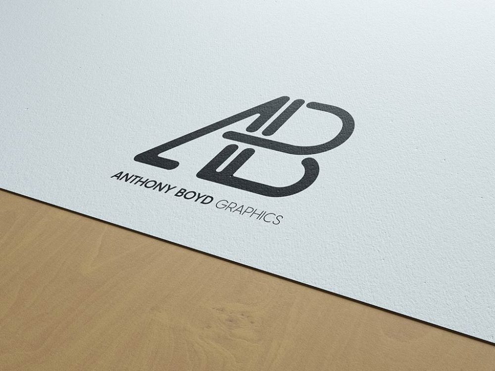 Free logo on paper mockup