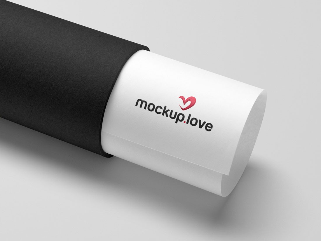 Free paper tube with a logo mockup
