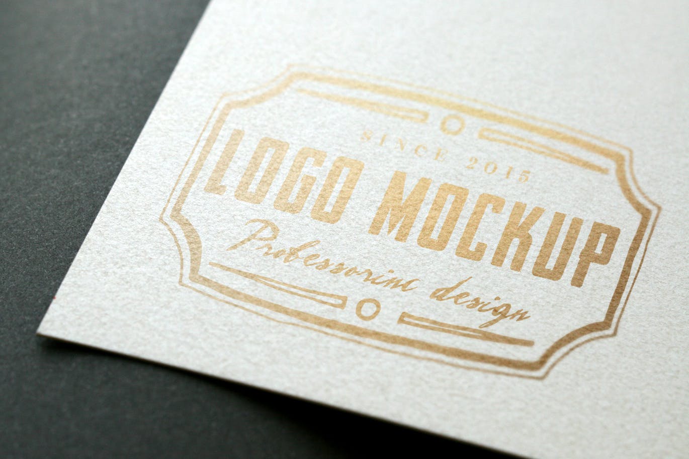 Golden badge logo mockup