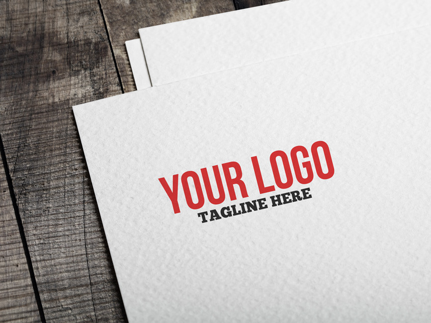 Free realistic logo mockup template