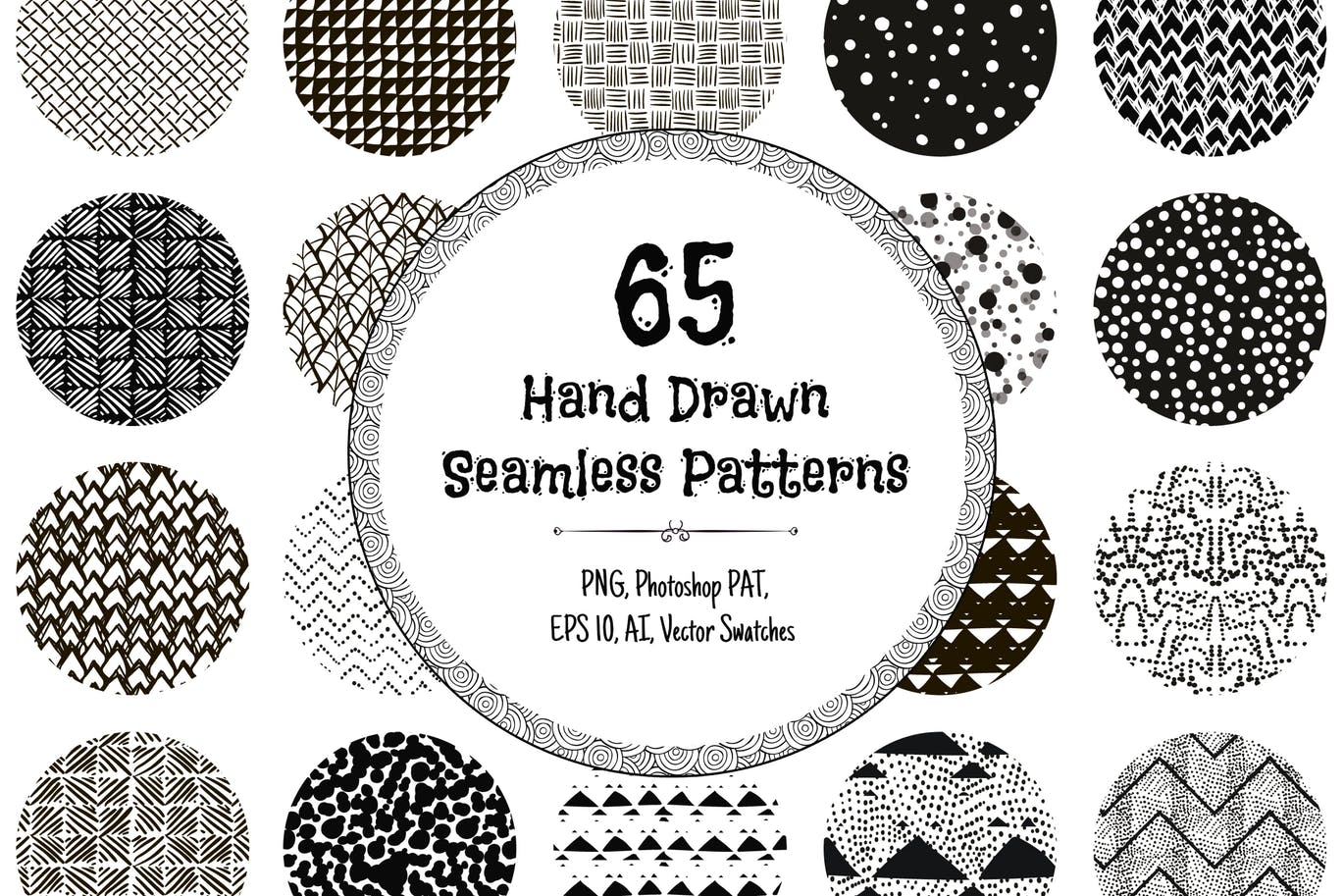A bunch of hand drawn patterns