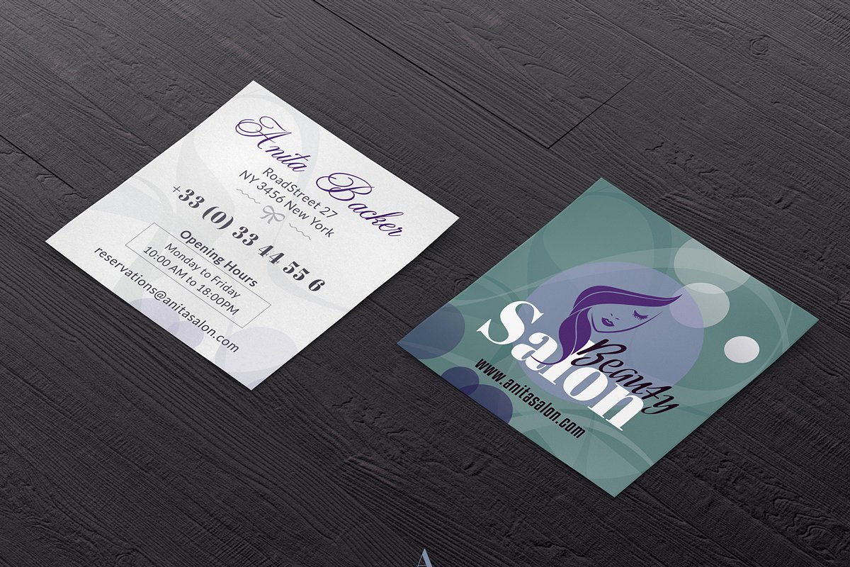 6 в визитке. Квадратные визитки. Акционная визитка на стрижку. Beauty Salon Business Card. Клубная карта салона красоты.