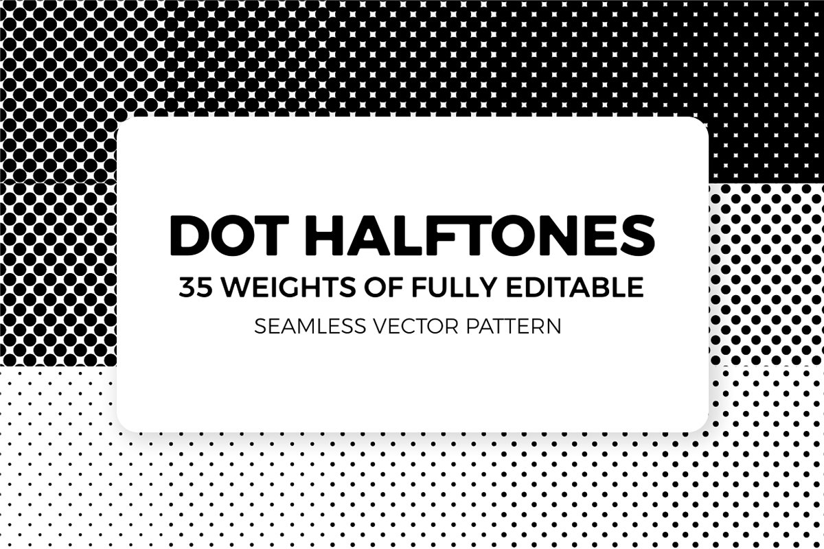 A dot halftone editable pattern set