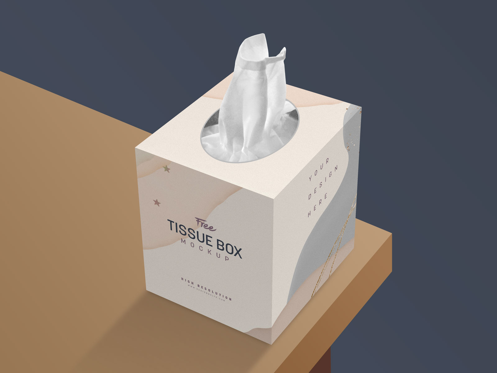 A free square tissue box mockup template
