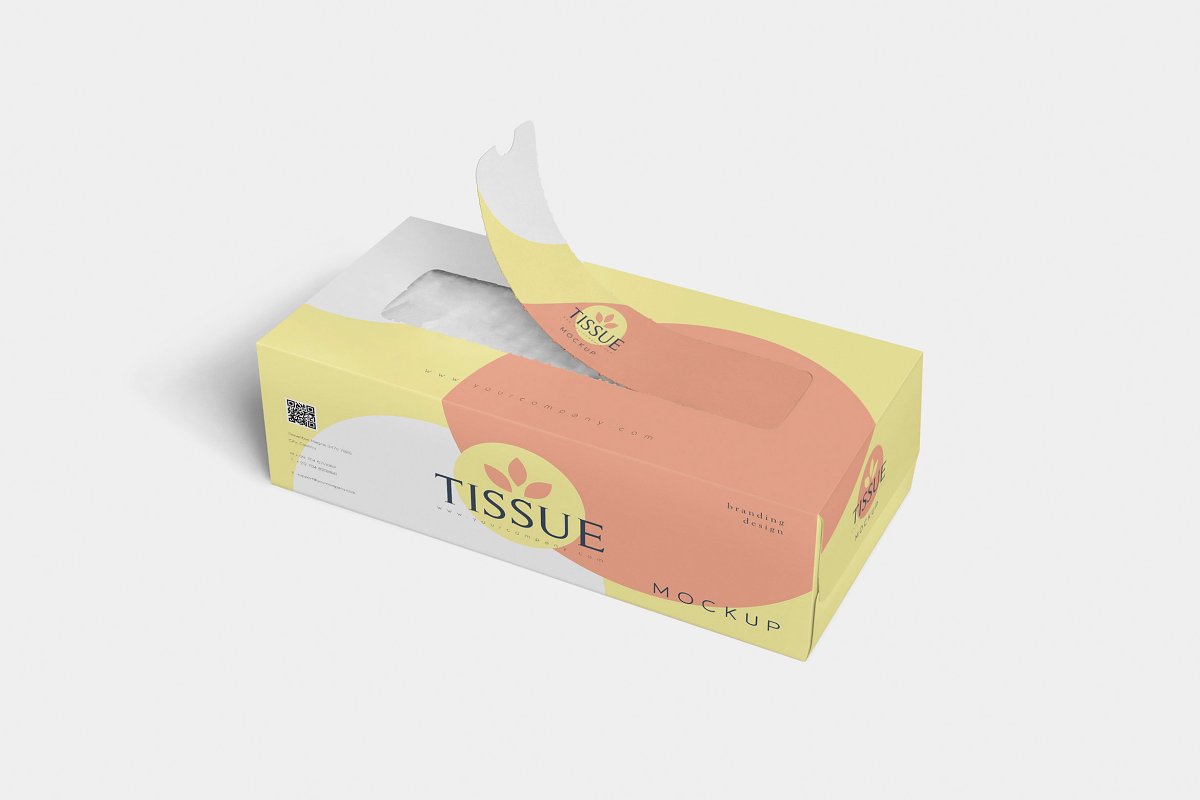 A tissue box mockup set