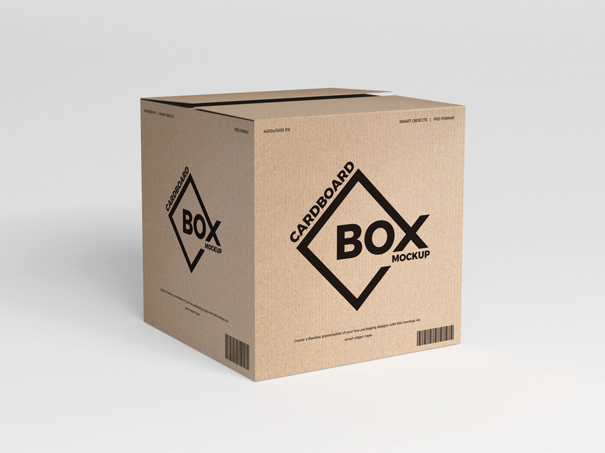 Download 45 Outstanding Cardboard Box Psd Mockup Templates Decolore Net