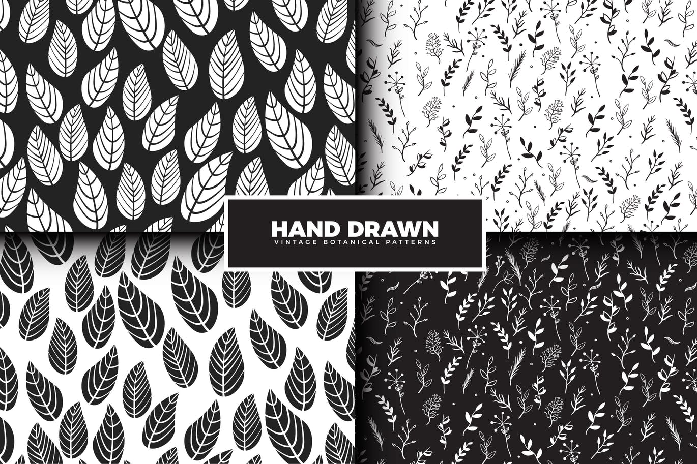 Hand drawn botanical pattern