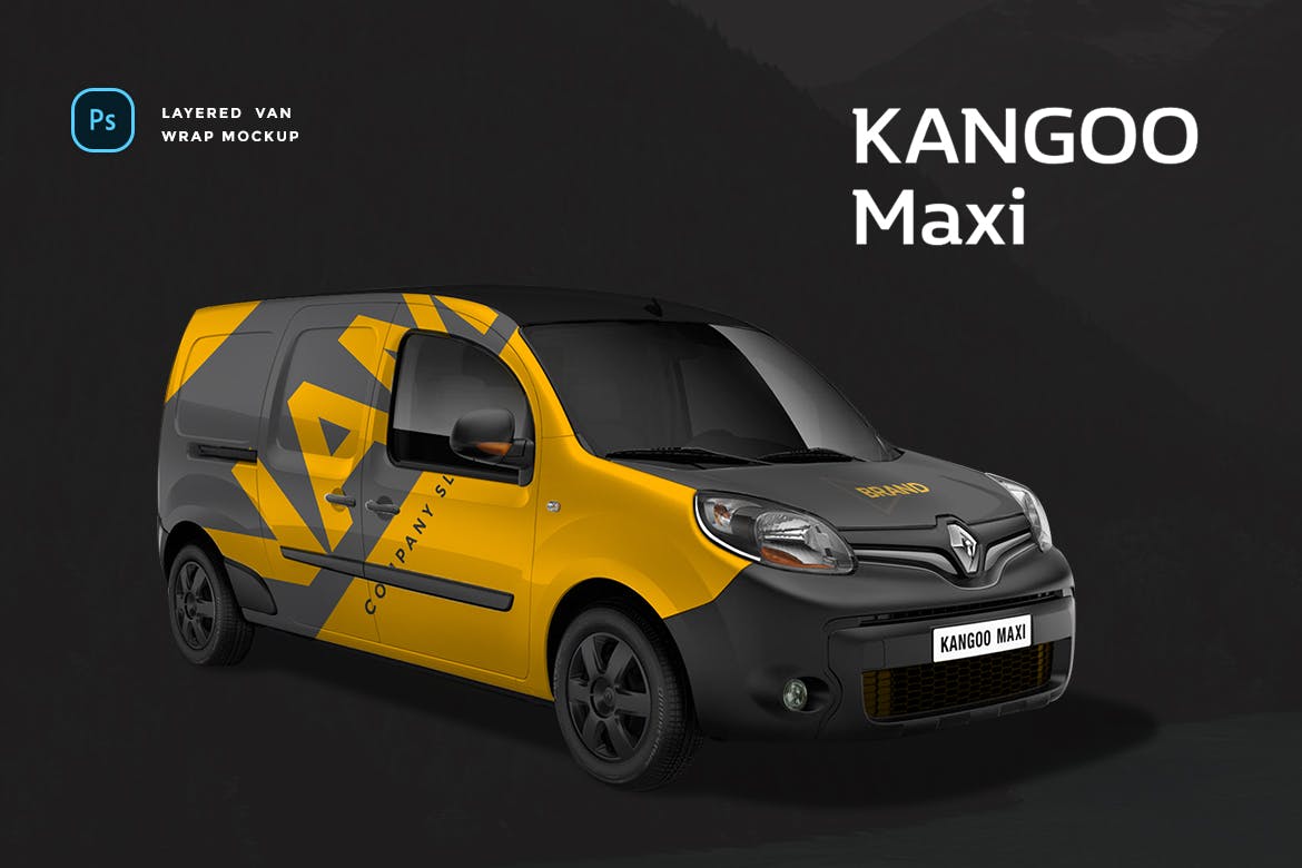 Renault kangoo maxi van mockup template