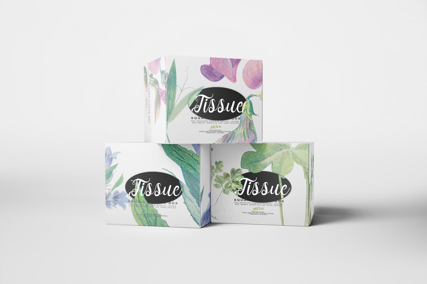 A square tissue box mockup template