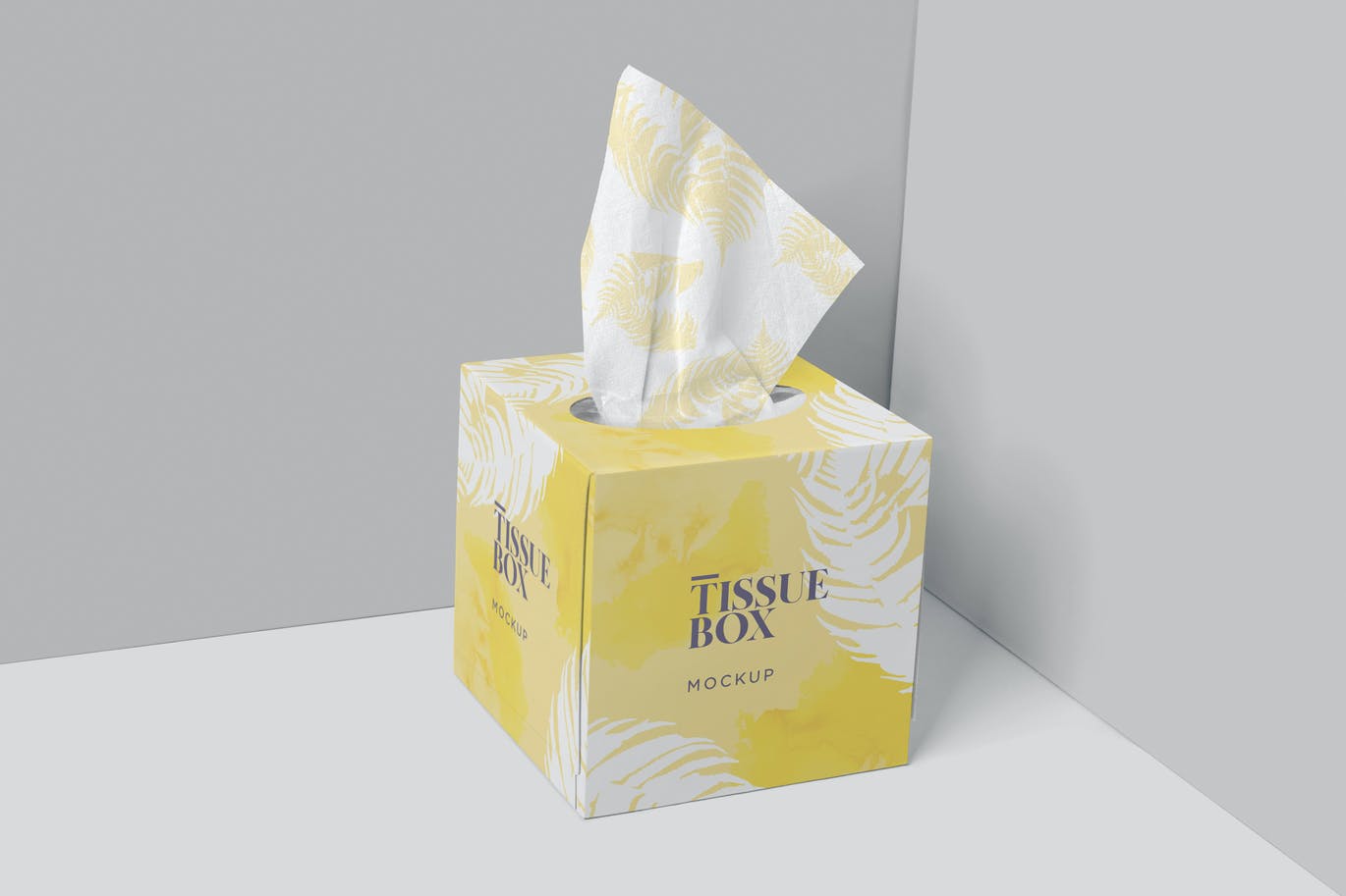 A square tissue box mockup set