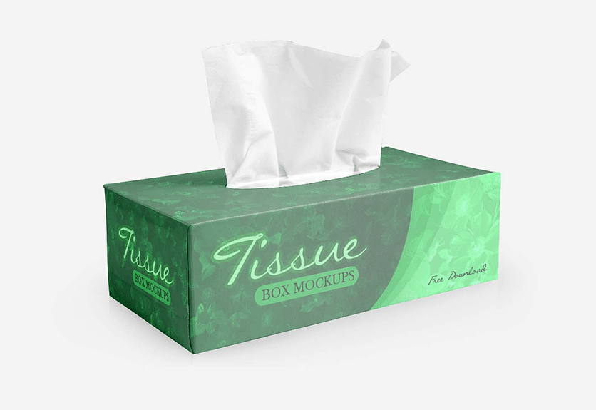 Tissue box mockup templates cover