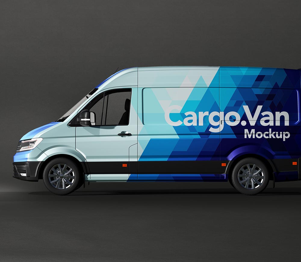 Free cargo van mockup template