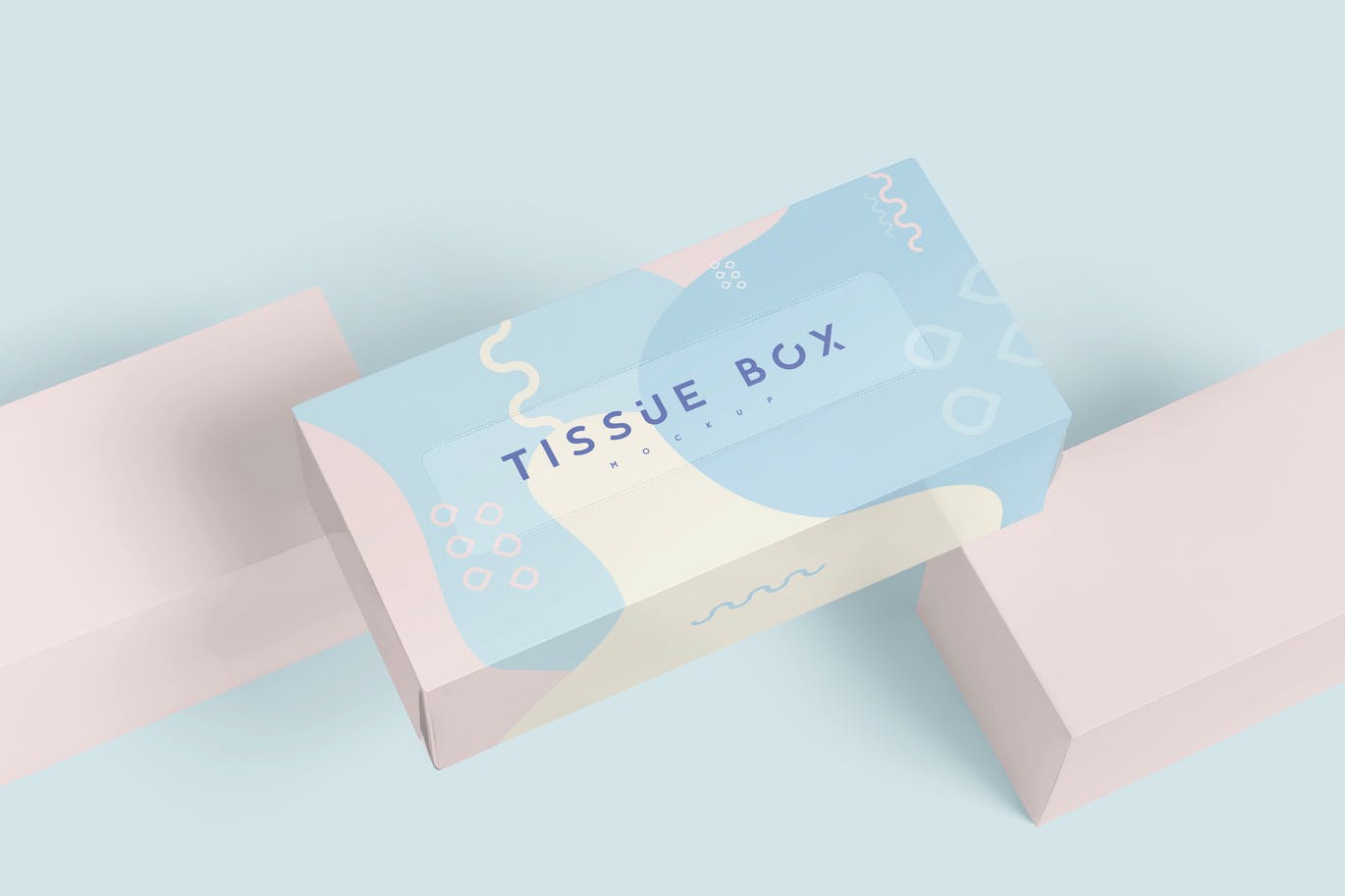 A rectangle tissue box mockup set