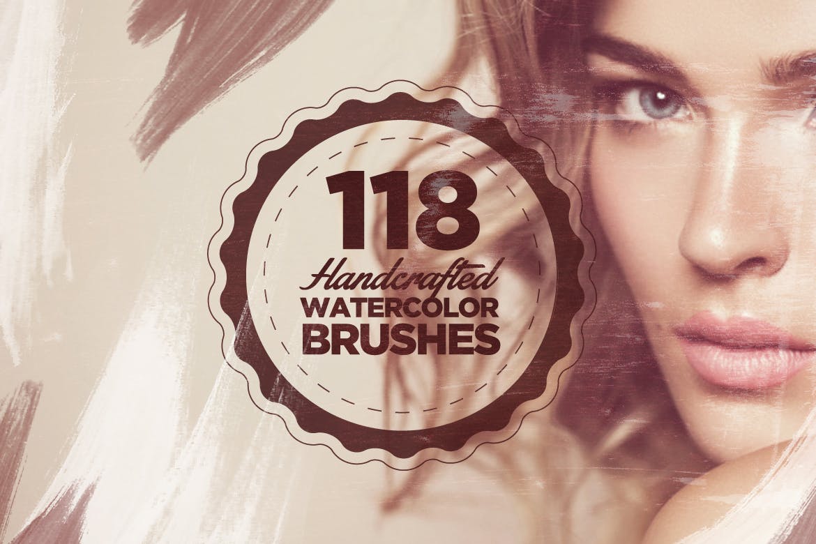 A bunch of handcrafted watercolor brushes for photoshop
