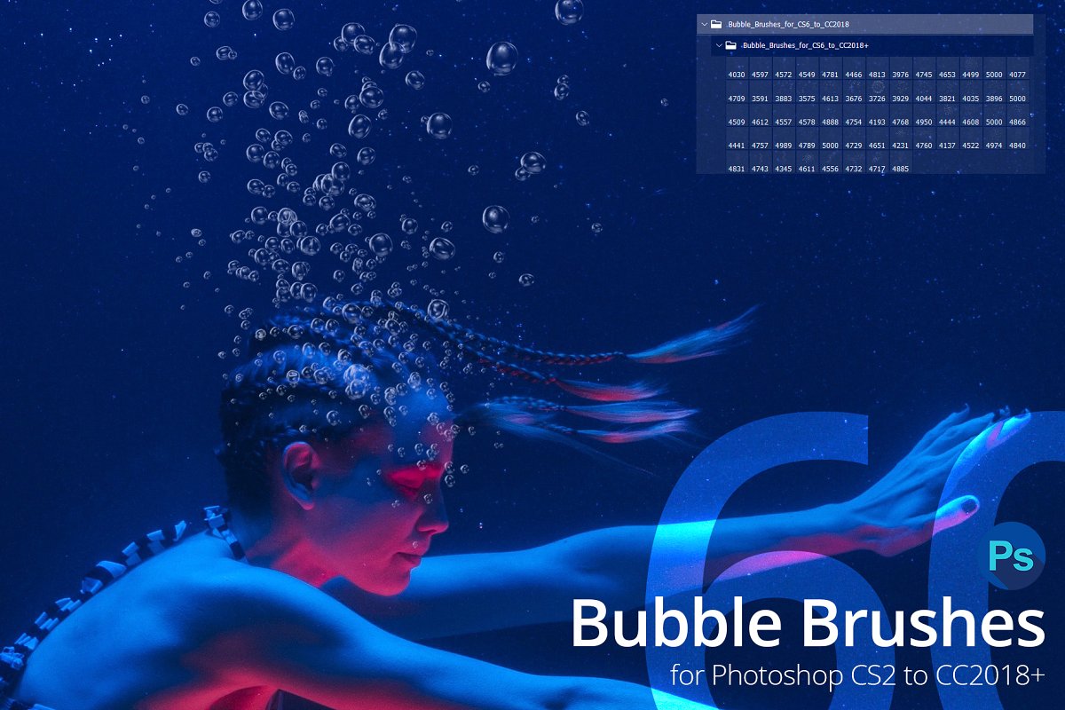 Sixty bubble photoshop brushes