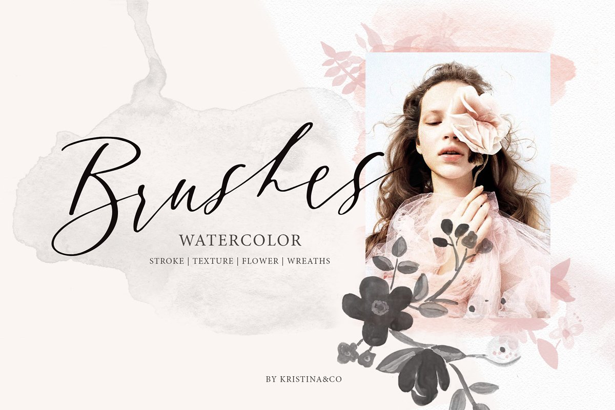 A set of watercolor photoshop brushes