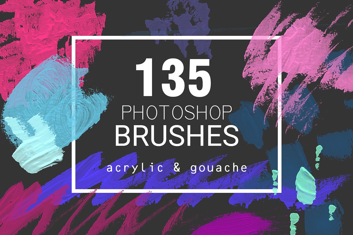 Acrylic and gouache photoshop brushes