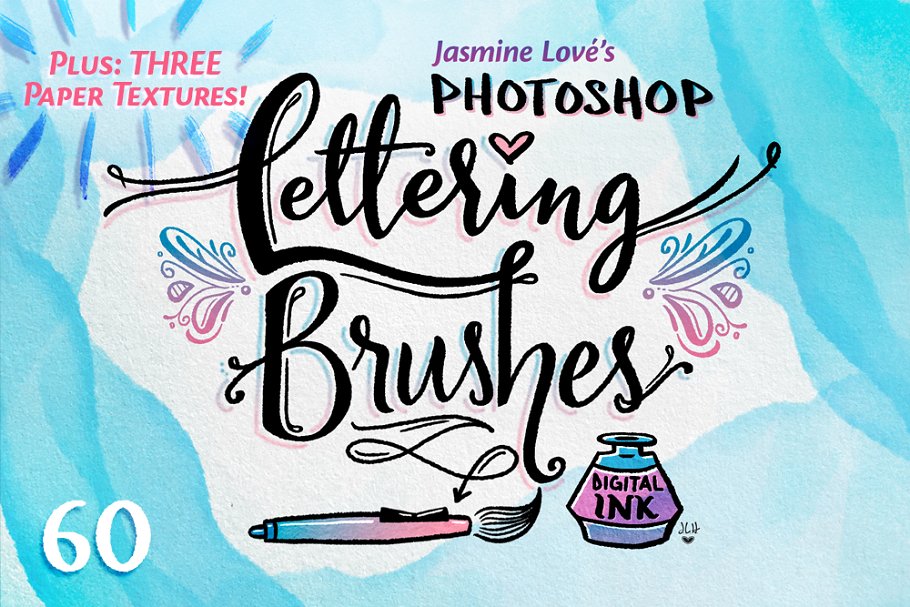 Pen and ink lettering brushes for photoshop