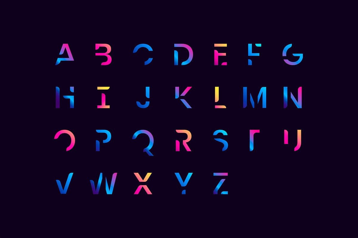 A gradient style letters