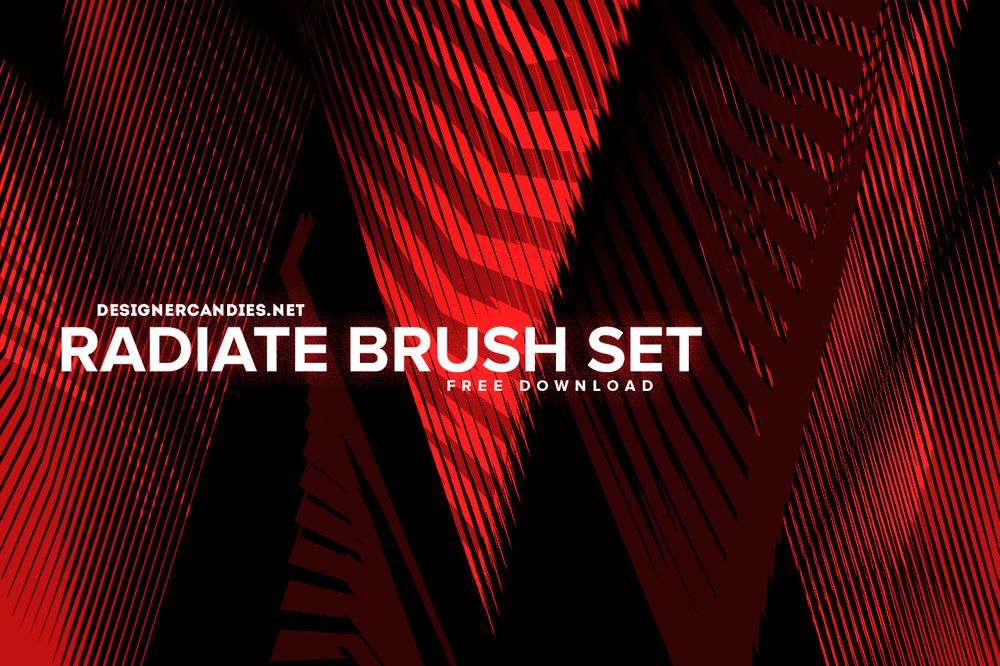 Red colored free radiate brushes for photoshop