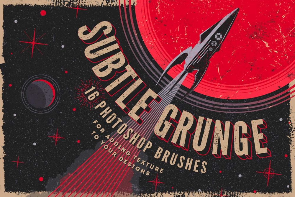 A free subtle grunge photoshop brushes