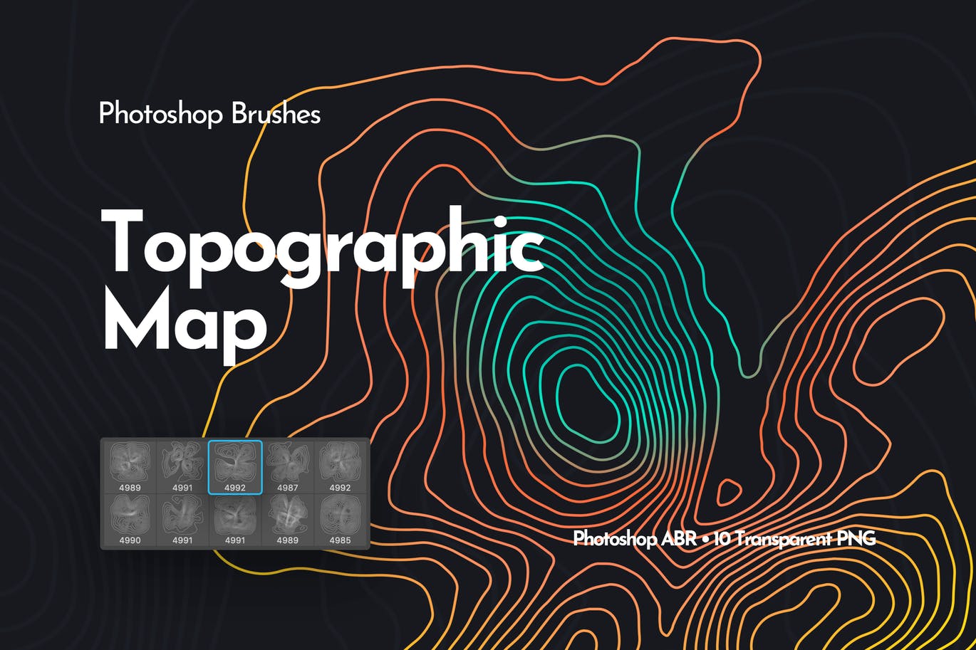 A topographic map brushes for photoshop
