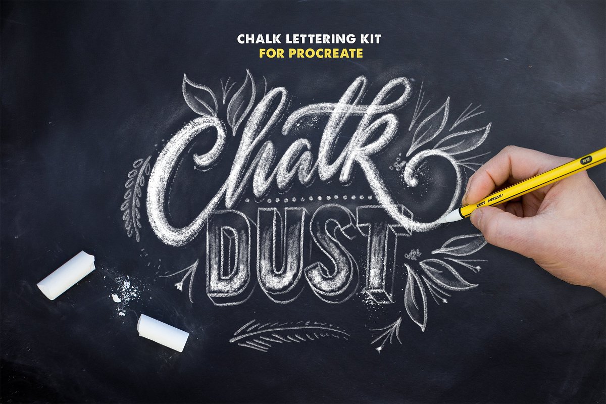 Chalk lettering procreate brushes